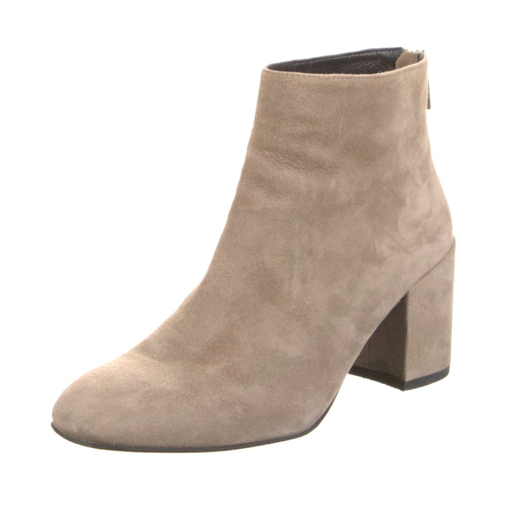 Stuart Weitzman | Neutral Suede Ankle Boots - Picture 2 of 6